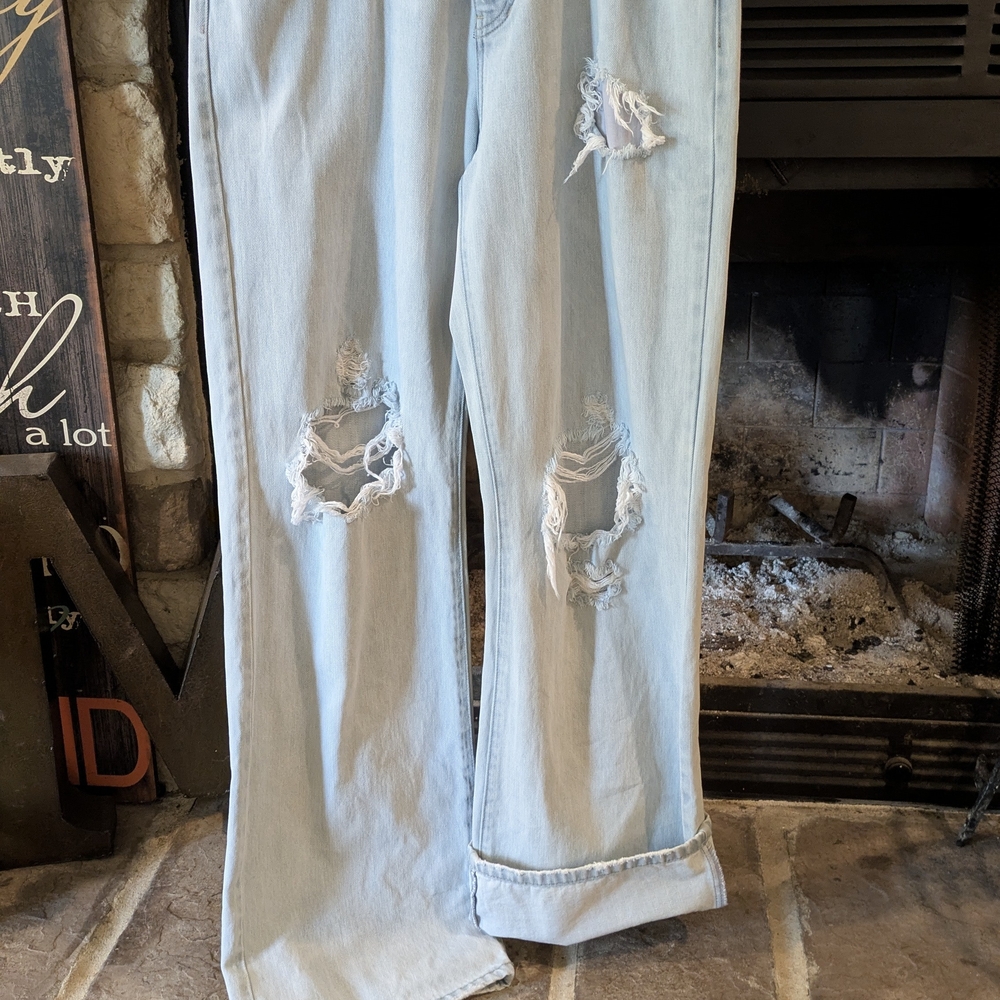 KanCan Light Blue Distressed Flare Jeans